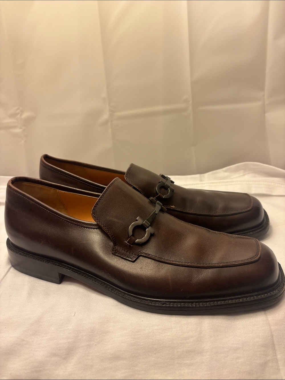 Salvatore Ferragamo Brown Leather Bit Loafers
